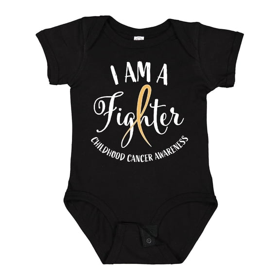 Inktastic I Am a Fighter Childhood Cancer Awareness Boys or Girls Baby Bodysuit