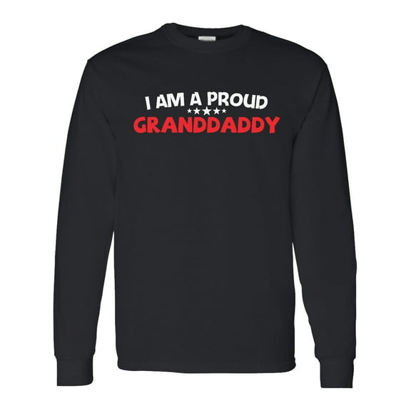 Inktastic I Am a Proud Granddaddy Design with Stars Long Sleeve T-Shirt