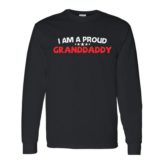Inktastic I Am a Proud Granddaddy Design with Stars Long Sleeve T-Shirt