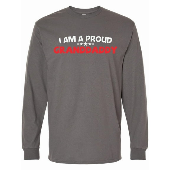 Inktastic I Am a Proud Granddaddy Design with Stars Long Sleeve T-Shirt