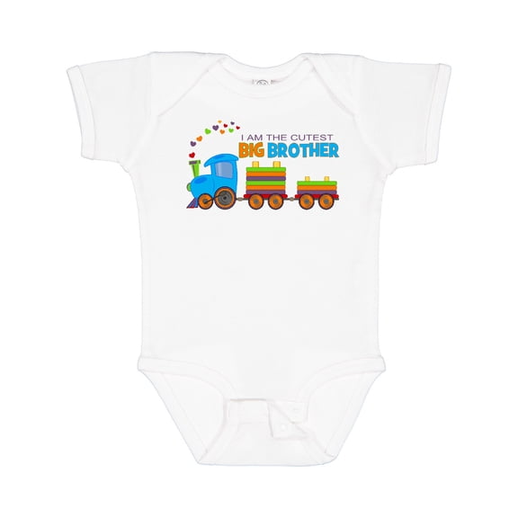 Inktastic I Am the Cutest Big Brother - Train Boys Baby Bodysuit