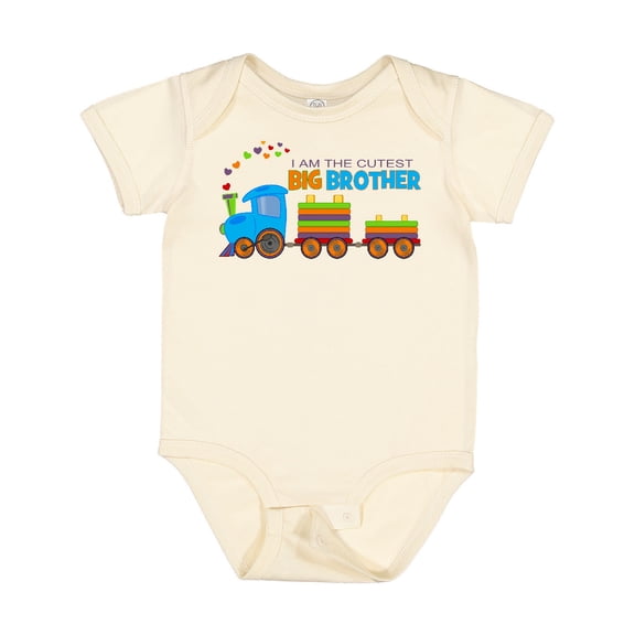 Inktastic I Am the Cutest Big Brother - Train Boys Baby Bodysuit