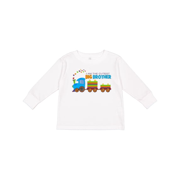 Inktastic I Am the Cutest Big Brother Train Boys Long Sleeve Toddler T-Shirt