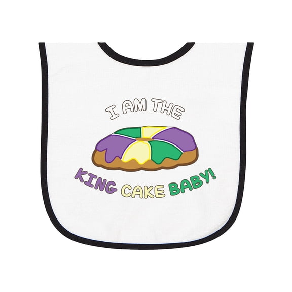 Inktastic I Am the King Cake Baby Baby Terry Cloth Bib