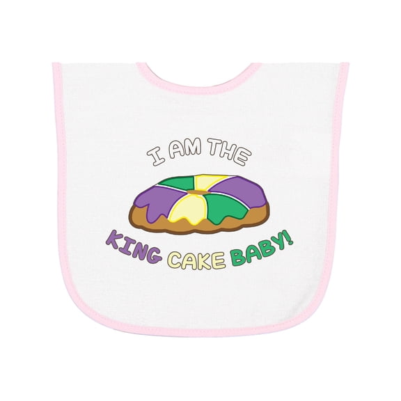 Inktastic I Am the King Cake Baby Baby Terry Cloth Bib