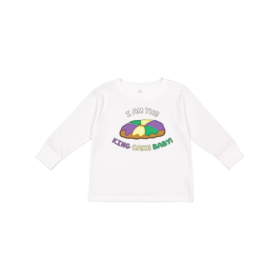 Inktastic I Am the King Cake Baby Boys or Girls Long Sleeve Toddler T-Shirt