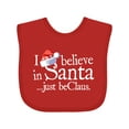 thumbnail image 1 of Inktastic I Believe In Santa 2 Boys or Girls Baby Bib, 1 of 4