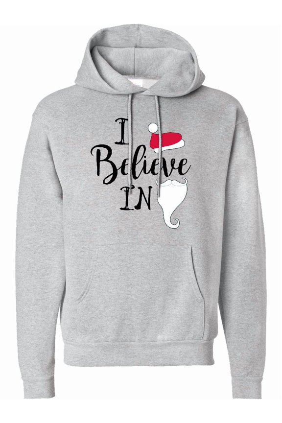 I Believe In... Santa Claus Hat and Beard Adult Hoodie Sweatshirt