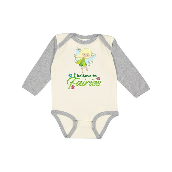 Inktastic I Believe in Fairies Boys or Girls Long Sleeve Baby Bodysuit