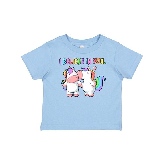 Inktastic I Believe in You Cute Rainbow Unicorns Boys or Girls Baby T-Shirt