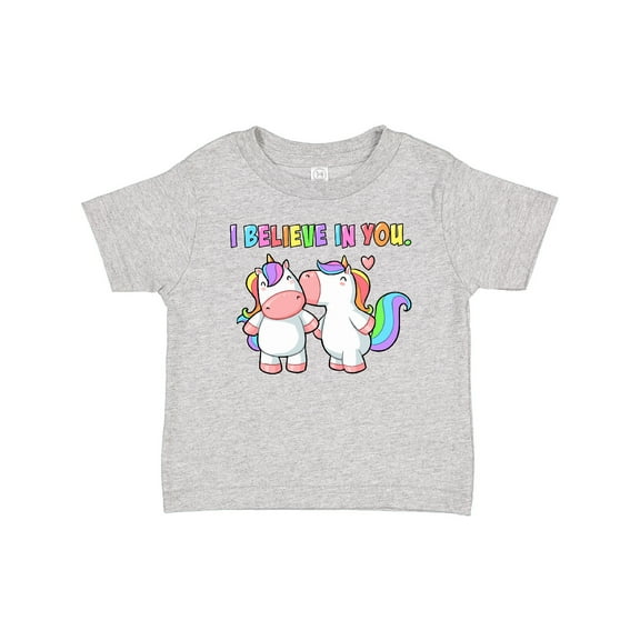 Inktastic I Believe in You Cute Rainbow Unicorns Boys or Girls Baby T-Shirt