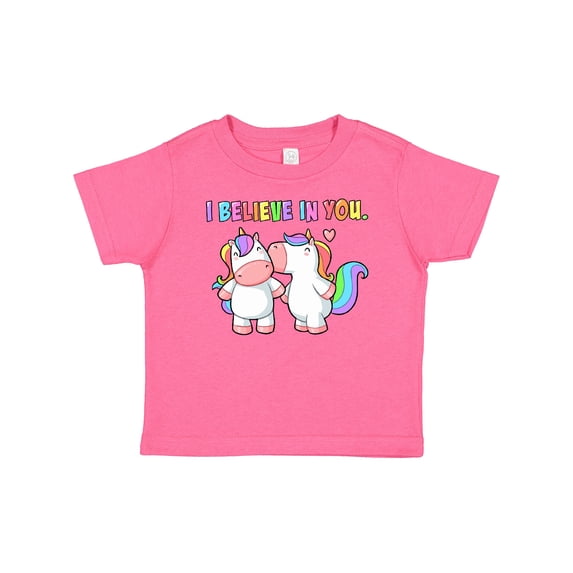 Inktastic I Believe in You Cute Rainbow Unicorns Boys or Girls Baby T-Shirt
