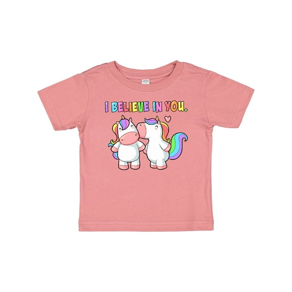 Inktastic I Believe in You Cute Rainbow Unicorns Boys or Girls Baby T-Shirt