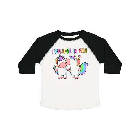 Inktastic I Believe in You Cute Rainbow Unicorns Boys or Girls Toddler T-Shirt