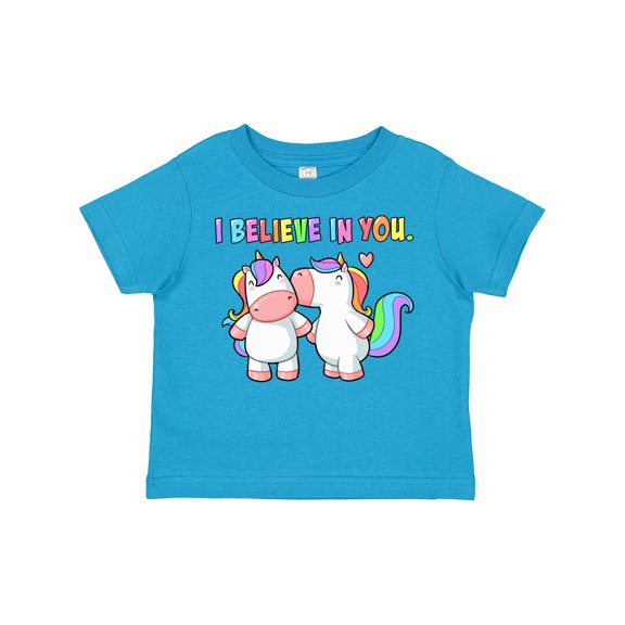 Inktastic I Believe in You Cute Rainbow Unicorns Boys or Girls Toddler T-Shirt