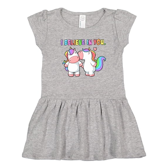 Inktastic I Believe in You Cute Rainbow Unicorns Girls Toddler Dress