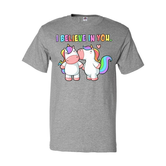 Inktastic I Believe in You Cute Rainbow Unicorns T-Shirt
