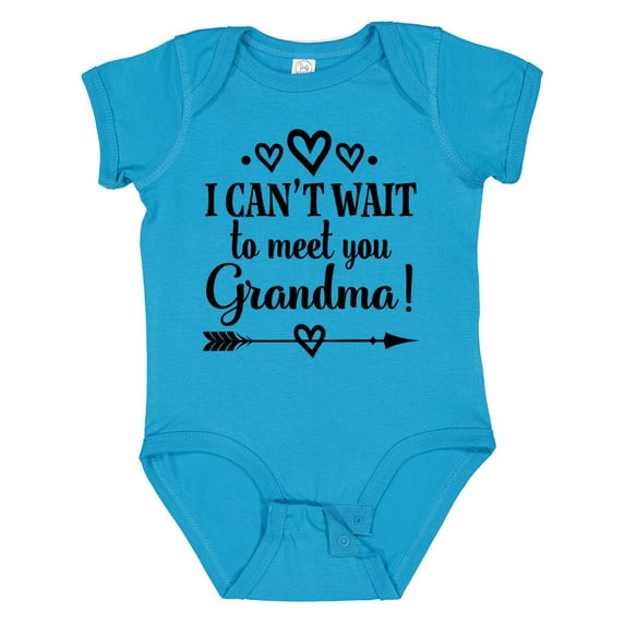 Inktastic I Can't Wait to Meet You Grandma Baby Announcement Boys or Girls Baby Bodysuit