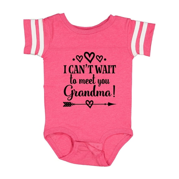 Inktastic I Can't Wait to Meet You Grandma Baby Announcement Boys or Girls Baby Bodysuit