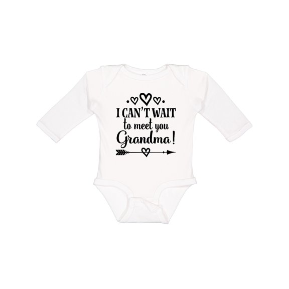 Inktastic I Can't Wait to Meet You Grandma Baby Announcement Boys or Girls Long Sleeve Baby Bodysuit