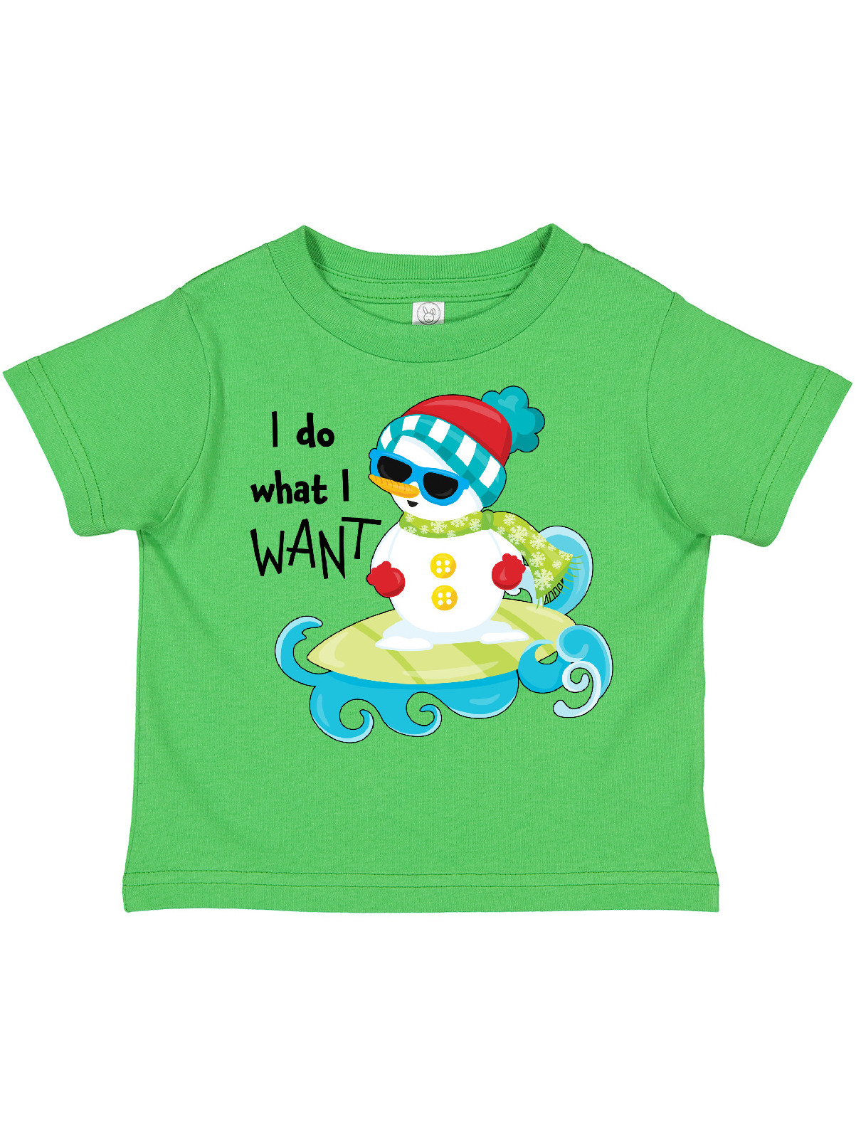 Inktastic I Do What I Want summer snowman surfing Boys or Girls Toddler T-Shirt - image 1 of 4