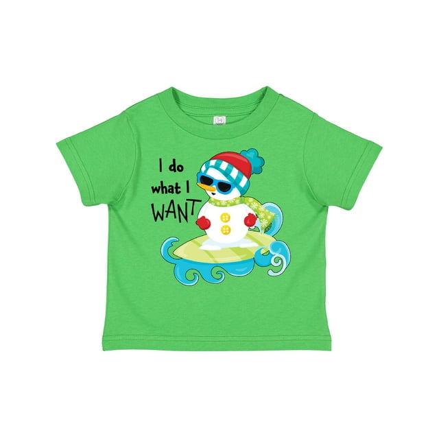 Inktastic I Do What I Want summer snowman surfing Boys or Girls Toddler T-Shirt
