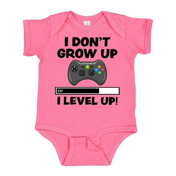 Inktastic I Dont Grow Up I Level Up with Game Controller Black Boys or Girls Baby Bodysuit