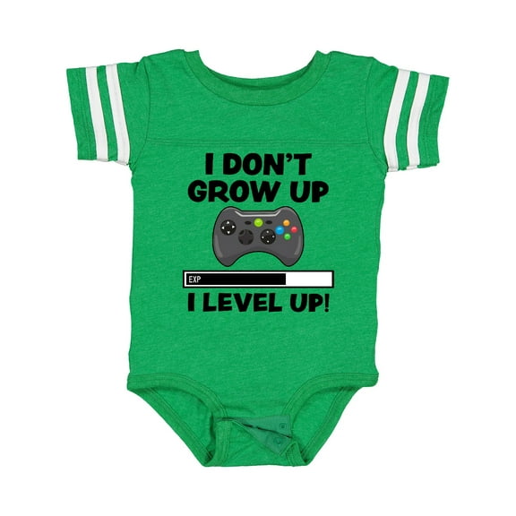 Inktastic I Dont Grow Up I Level Up with Game Controller Black Boys or Girls Baby Bodysuit