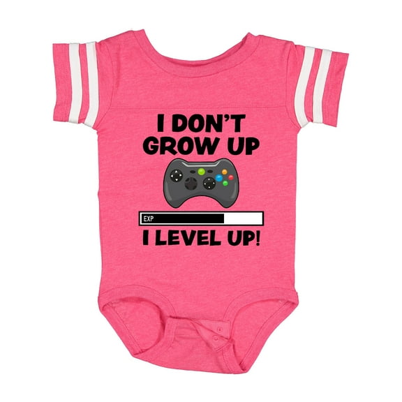 Inktastic I Dont Grow Up I Level Up with Game Controller Black Boys or Girls Baby Bodysuit