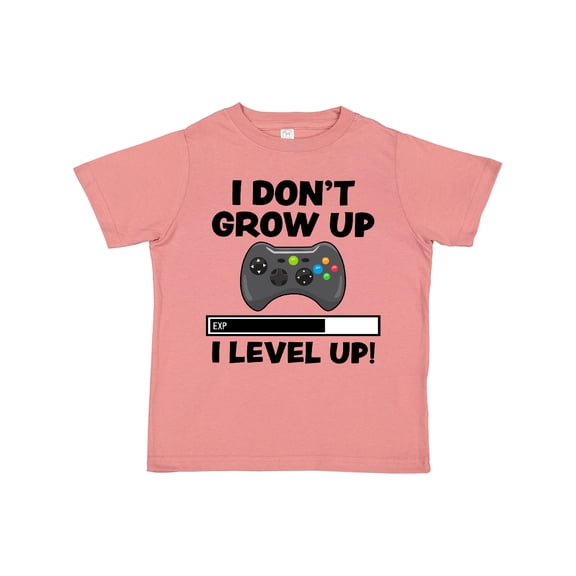 Inktastic I Dont Grow Up I Level Up with Game Controller Black Boys or Girls Toddler T-Shirt