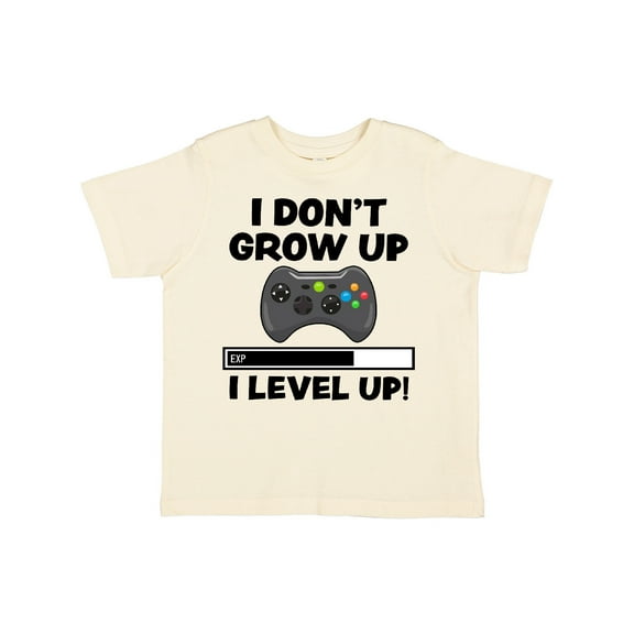 Inktastic I Dont Grow Up I Level Up with Game Controller Black Boys or Girls Toddler T-Shirt