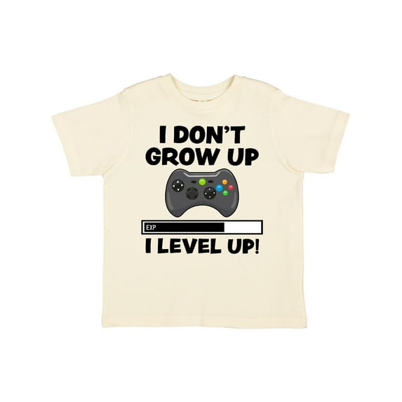 Inktastic I Dont Grow Up I Level Up with Game Controller Black Boys or Girls Toddler T-Shirt