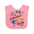 thumbnail image 1 of Inktastic I Get Distracted by Birds Boys or Girls Baby Bib, 1 of 4