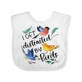 thumbnail image 1 of Inktastic I Get Distracted by Birds Boys or Girls Baby Bib, 1 of 4