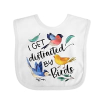 Inktastic I Get Distracted by Birds Boys or Girls Baby Bib