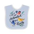 thumbnail image 1 of Inktastic I Get Distracted by Birds Boys or Girls Baby Bib, 1 of 4