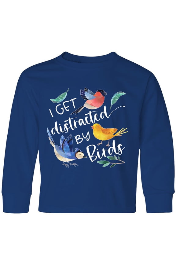 I Get Distracted by Birds Long Sleeve Youth T-Shirt