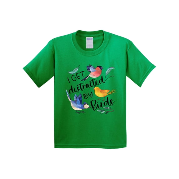 Inktastic I Get Distracted by Birds Youth T-Shirt