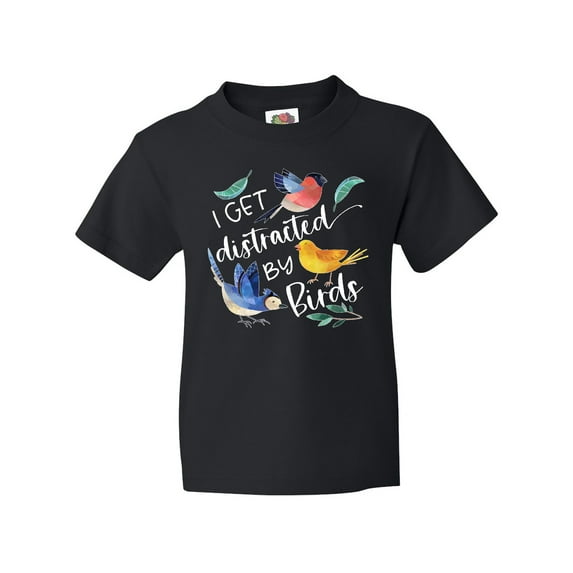 Inktastic I Get Distracted by Birds Youth T-Shirt