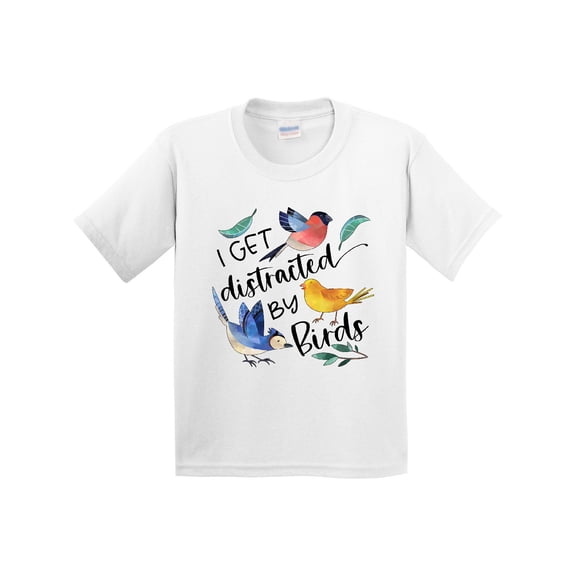 Inktastic I Get Distracted by Birds Youth T-Shirt