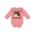 thumbnail image 1 of Inktastic I Give Great Hedgehugs with Cute Hedgehog Boys or Girls Long Sleeve Baby Bodysuit, 1 of 5