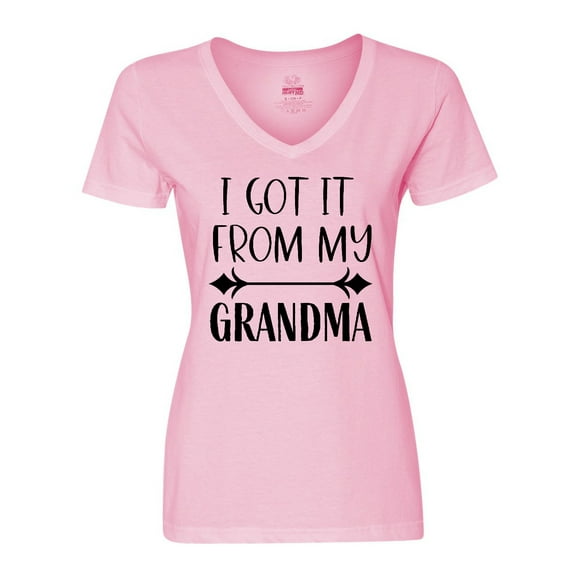 Inktastic I Got It From My Grandma Women's V-Neck T-Shirt
