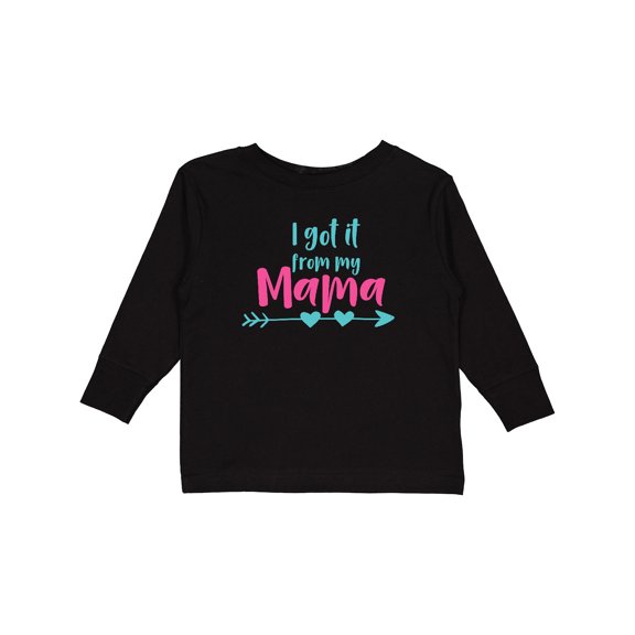 Inktastic I Got It From My Mama, Arrow, Hearts - Blue Pink Boys or Girls Long Sleeve Toddler T-Shirt