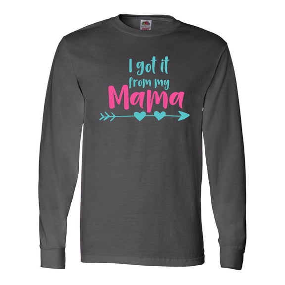 Inktastic I Got It From My Mama, Arrow, Hearts - Blue Pink Long Sleeve T-Shirt