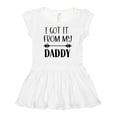 thumbnail image 1 of Inktastic I Got It from My Daddy Girls Baby Dress, 1 of 5