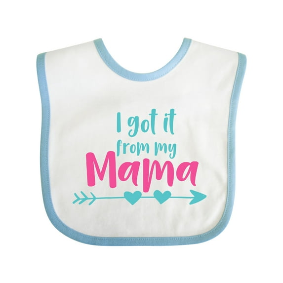 Inktastic I Got It from My Mama, Mom, Mother, Arrow, Hearts Boys or Girls Baby Bib