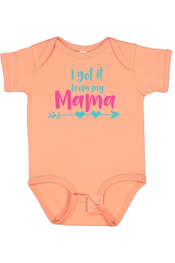 I Got It from My Mama, Mom, Mother, Arrow, Hearts Boys or Girls Baby Bodysuit