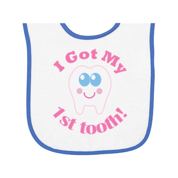 Inktastic I Got My 1st Tooth Baby Terry Cloth Bib