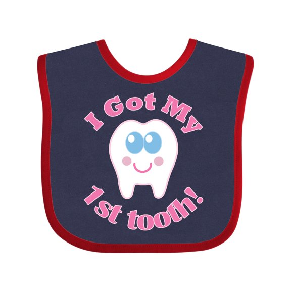 Inktastic I Got My 1st Tooth Girls Baby Bib