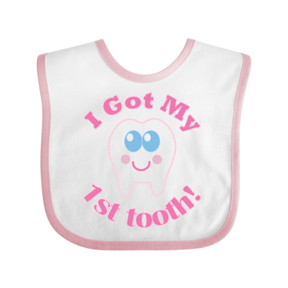 Inktastic I Got My 1st Tooth Girls Baby Bib